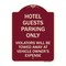 Signmission Hotel Guests Parking Violators Towed Away Vehicle Owners Expense Alum, 18" L, 24" H, BU-1824-23903 A-DES-BU-1824-23903 - alternate 1